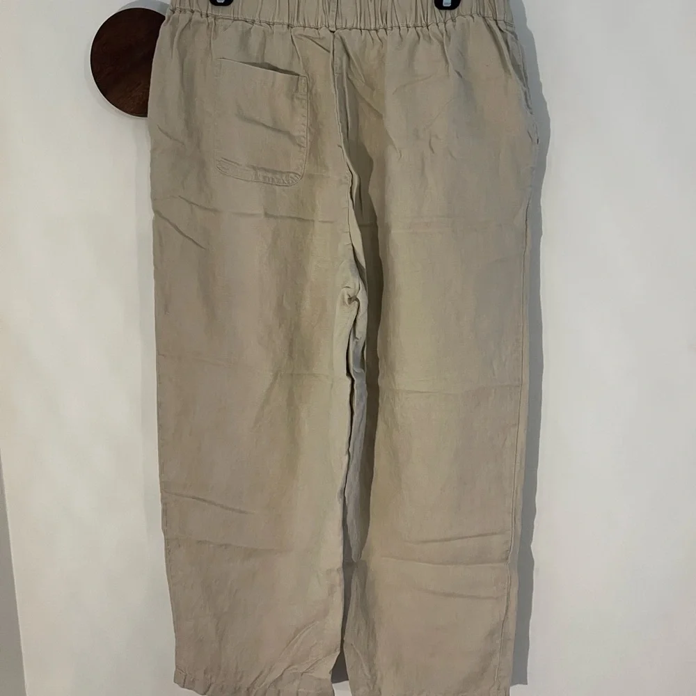 Quince Relaxed Linen-Blend Pull-On Pants - Beige